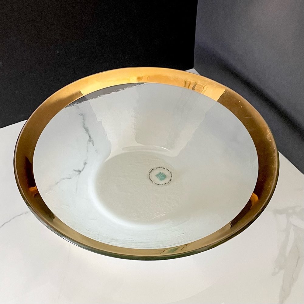 Gold Roman Antique 13.5" Serving Bowl - Annieglass